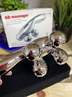 Nail Art Ручной роликовый массажер для лица и тела / 4D Massager XC-119, серебристый (арт. 18467)