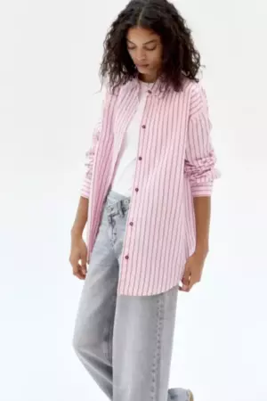 Basic-Popelinhemd, pullandbear Rosa