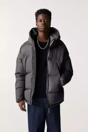Steppjacke mit Kapuze, pullandbear Grau