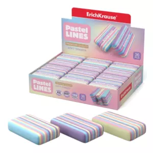 Ластик ErichKrause  Pastel Lines, цвет ассорти