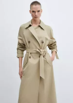 Zweireihiger Baumwoll-Trenchcoat