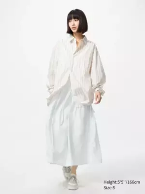 Volume Gathered Skirt 02 LIGHT GREY