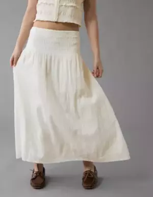 AE High-Waisted Smocked Maxi Skirt