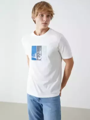 XSIDE 
  Rundhalsausschnitt Bedrucktes Jersey Herren T-Shirt