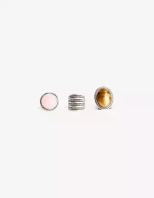 3er-Pack Ringe Silber